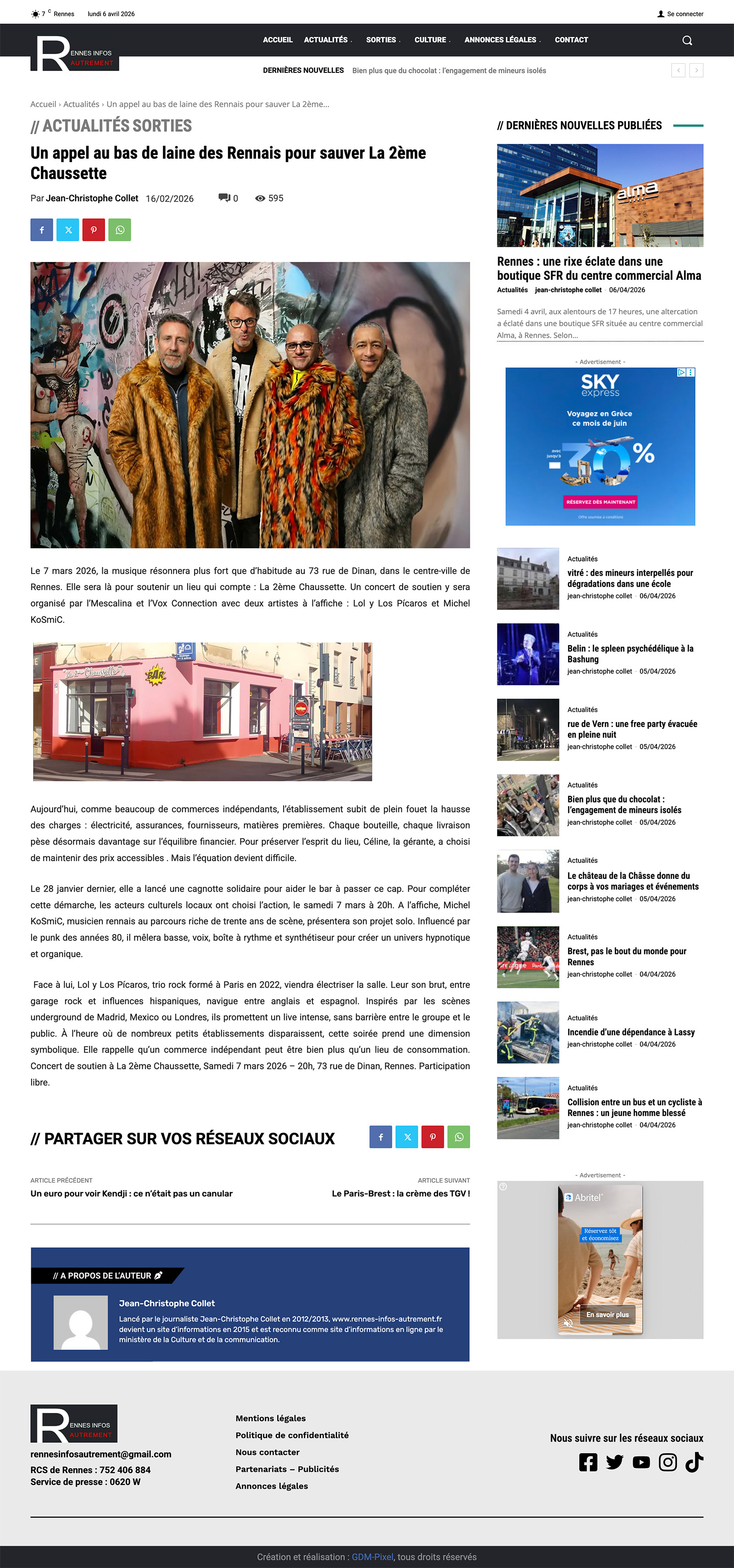 Un appel au bas de laine des Rennais pour sauver La 2ème Chaussette